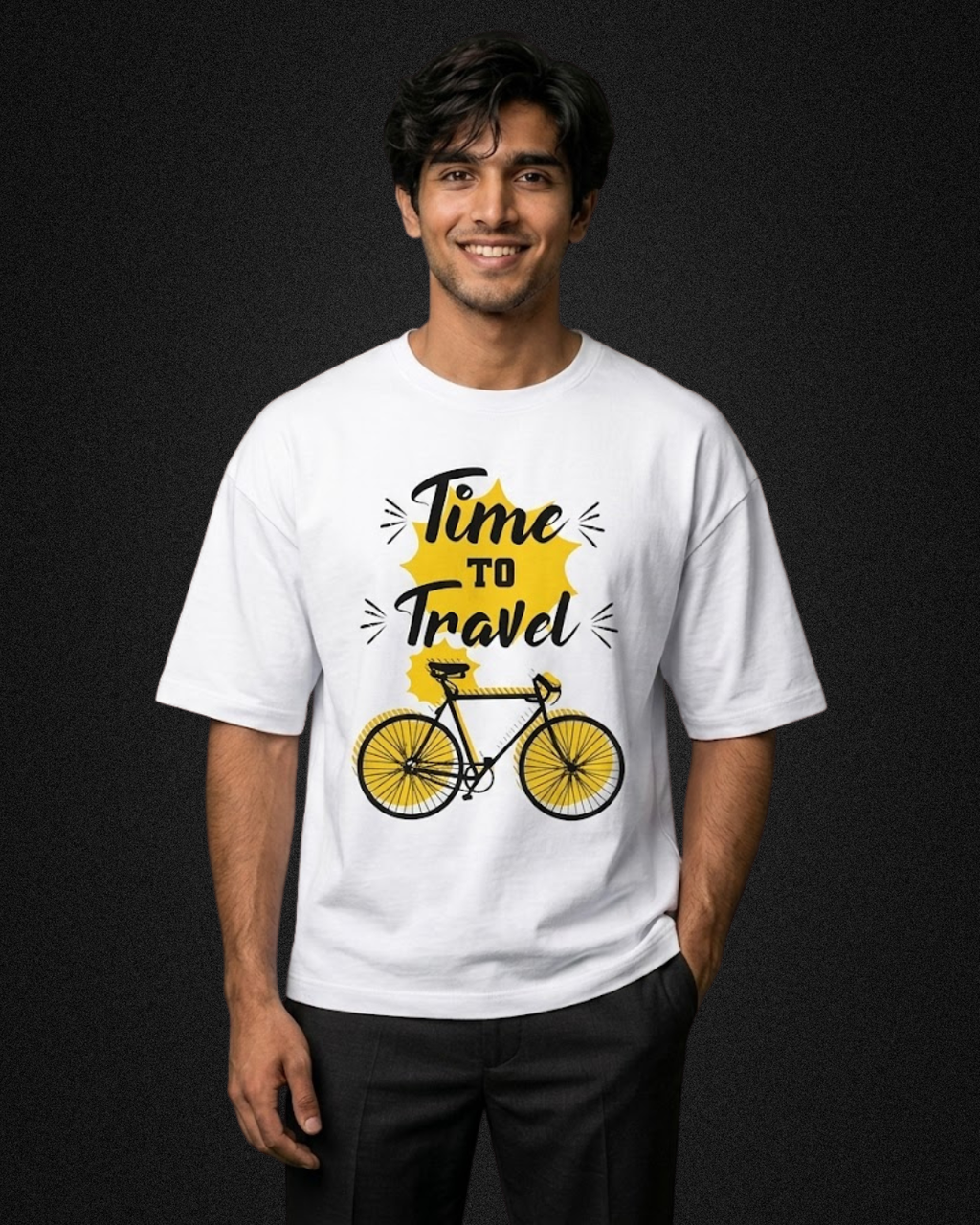 Ownfit Travel Oversized T-Shirt White: Time To Travel