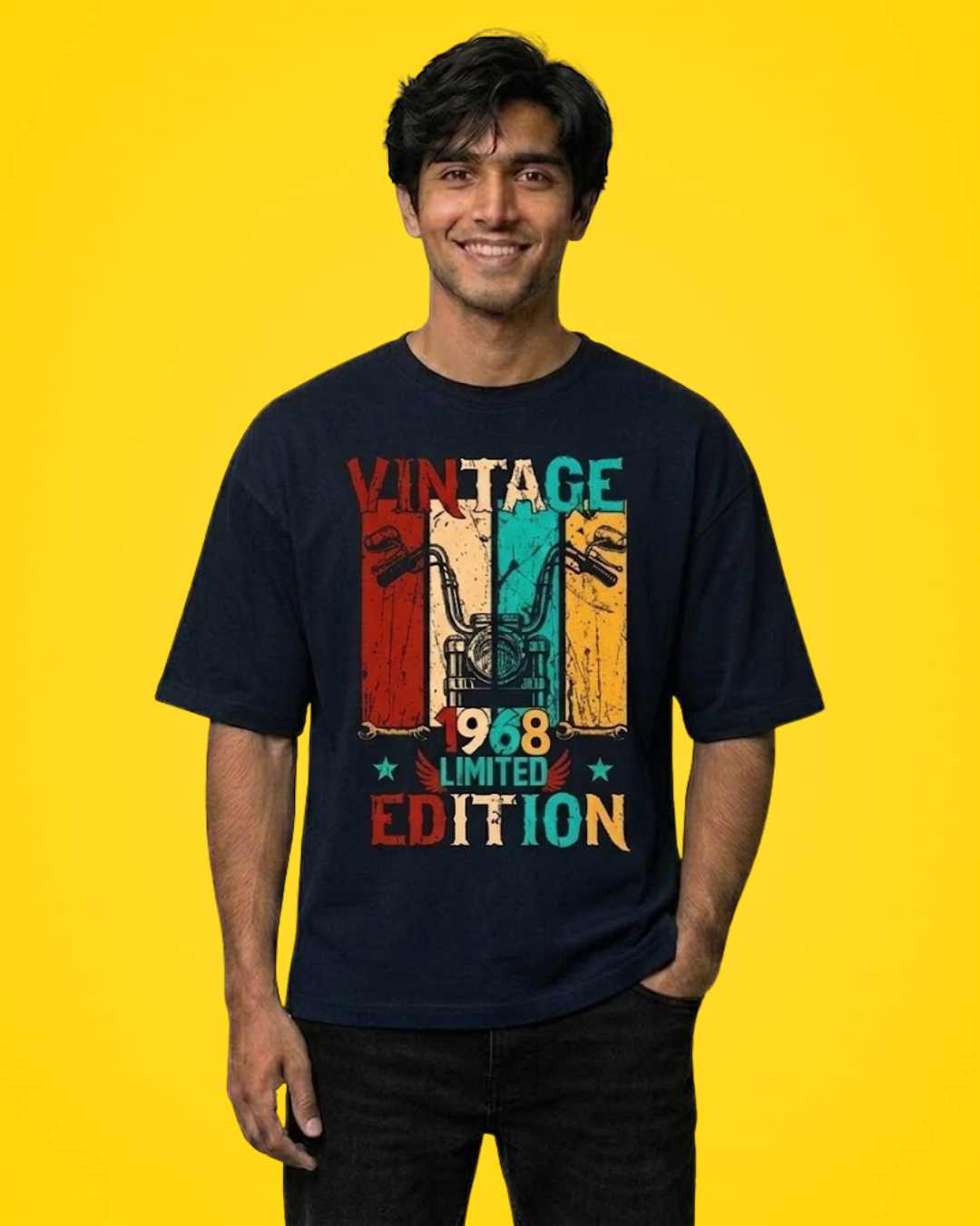 Ownfit Aesthetic Oversized Tee Navy Blue : Vintage Edition
