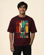 Ownfit Aesthetic Oversized Tee Maroon : Vintage Edition