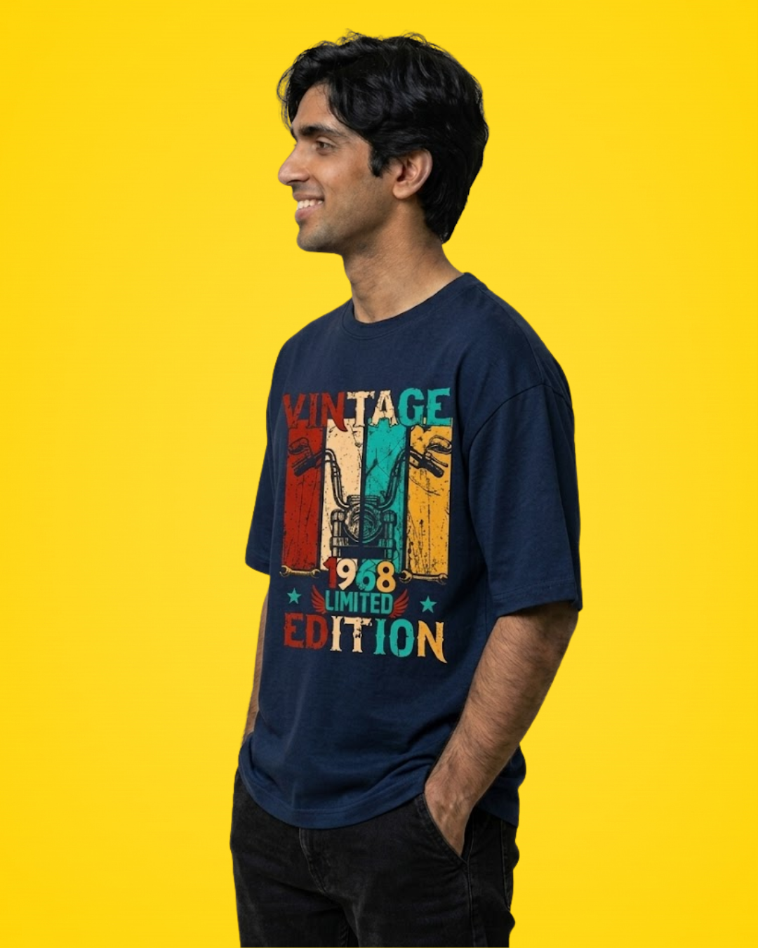 Ownfit Aesthetic Oversized Tee Navy Blue : Vintage Edition