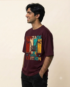 Ownfit Aesthetic Oversized Tee Maroon : Vintage Edition