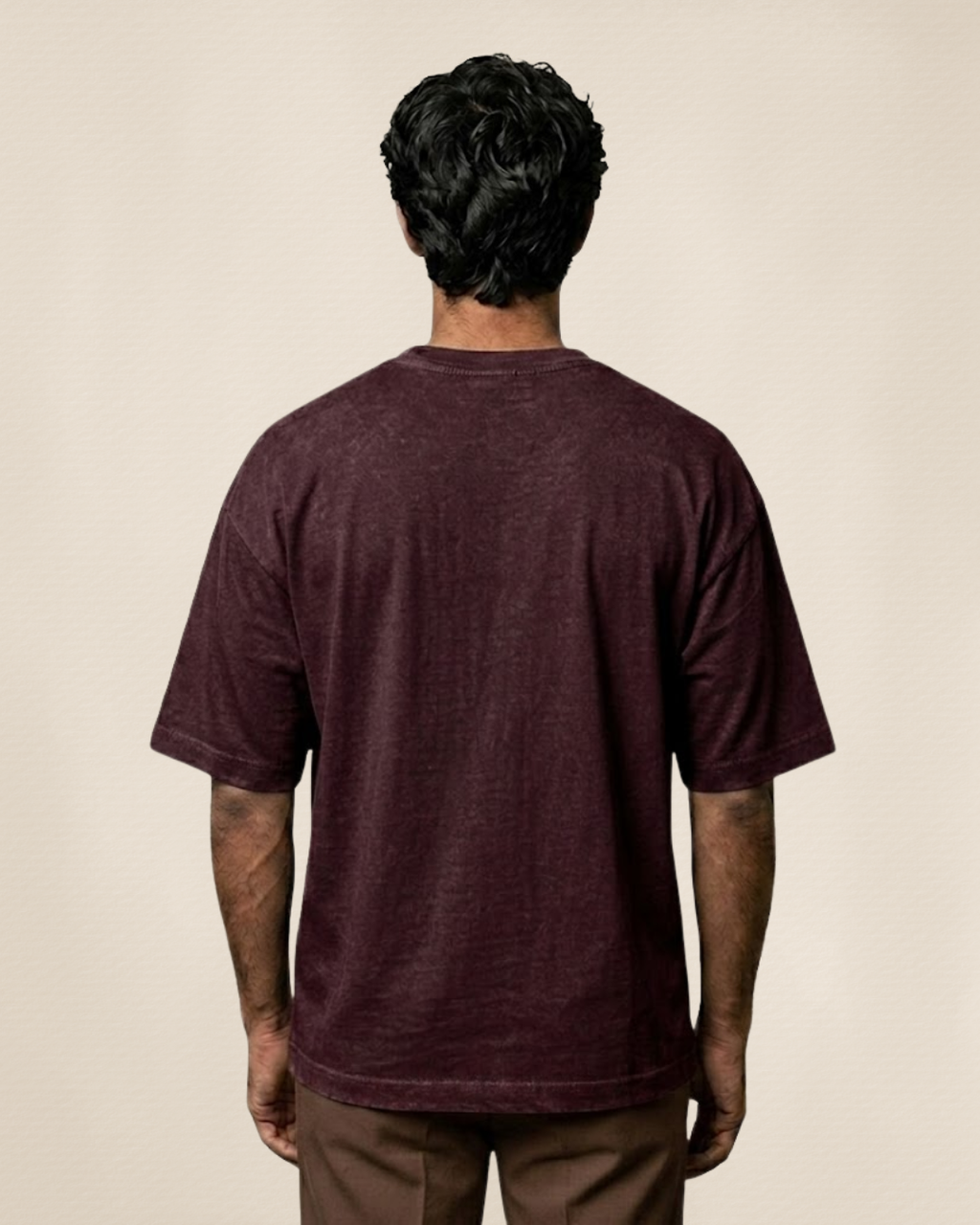 Ownfit Acid Washed Oversized Tee Maroon : Chill Cat