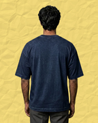 Ownfit Acid Washed Oversized Tee Navy Blue : Chill Cat