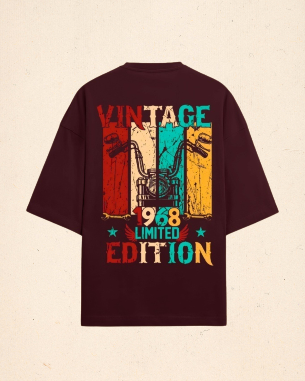 Ownfit Aesthetic Oversized Tee Maroon : Vintage Edition