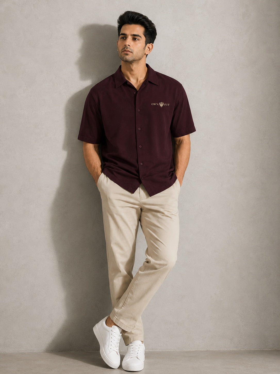 Ownfit Premium Maroon Oversized Shirt