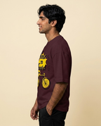 Ownfit Travel Oversized T-Shirt Maroon: Time To Travel