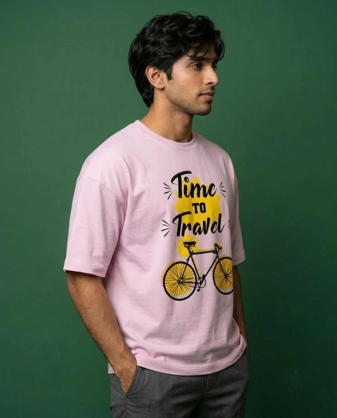 Ownfit Travel Oversized T-Shirt Light Baby Pink: Time To Travel