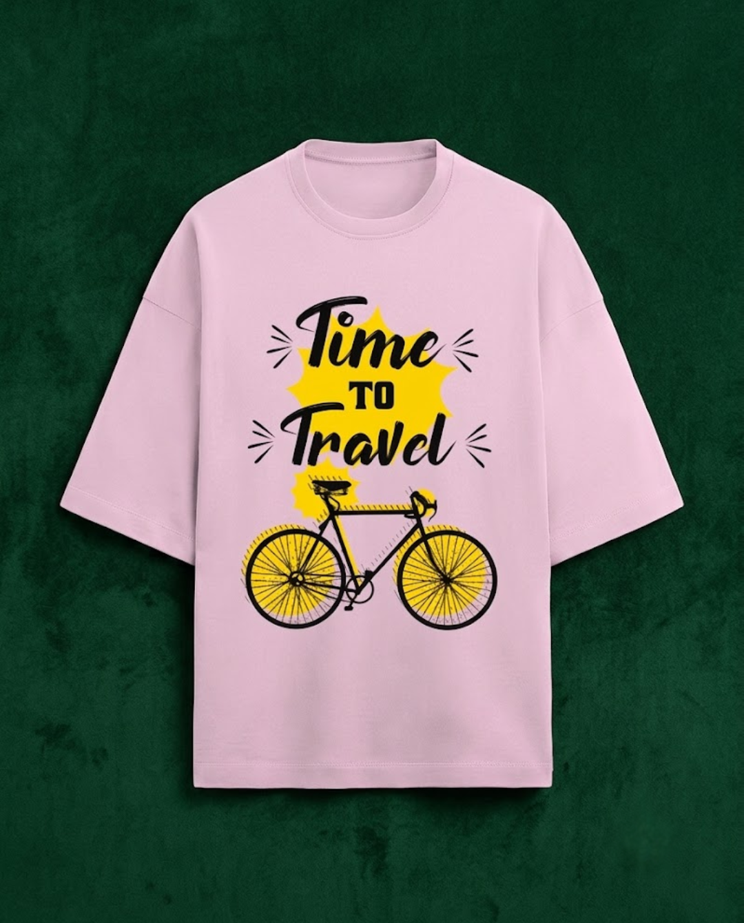 Ownfit Travel Oversized T-Shirt Light Baby Pink: Time To Travel