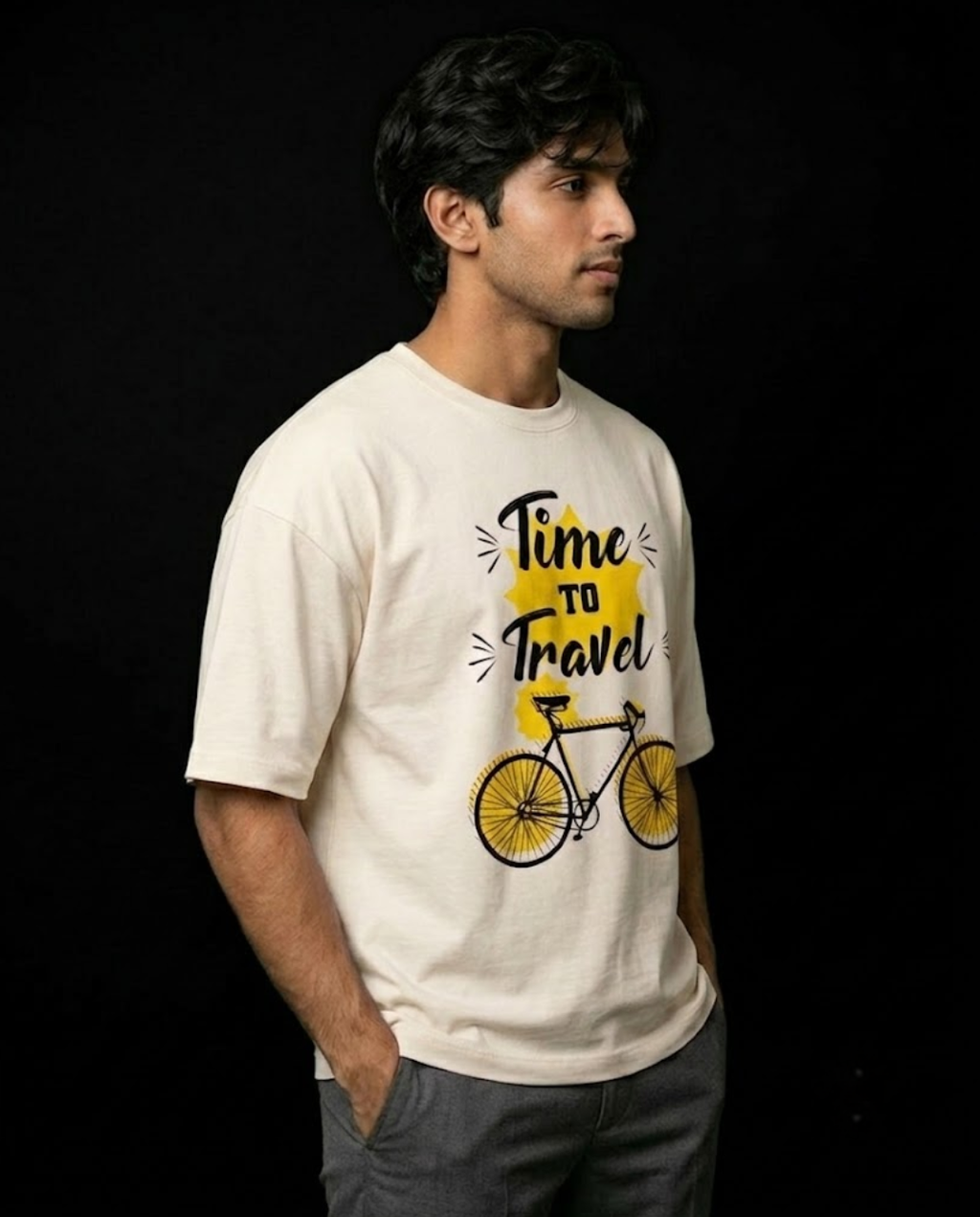Ownfit Travel Oversized T-Shirt Off White: Time To Travel
