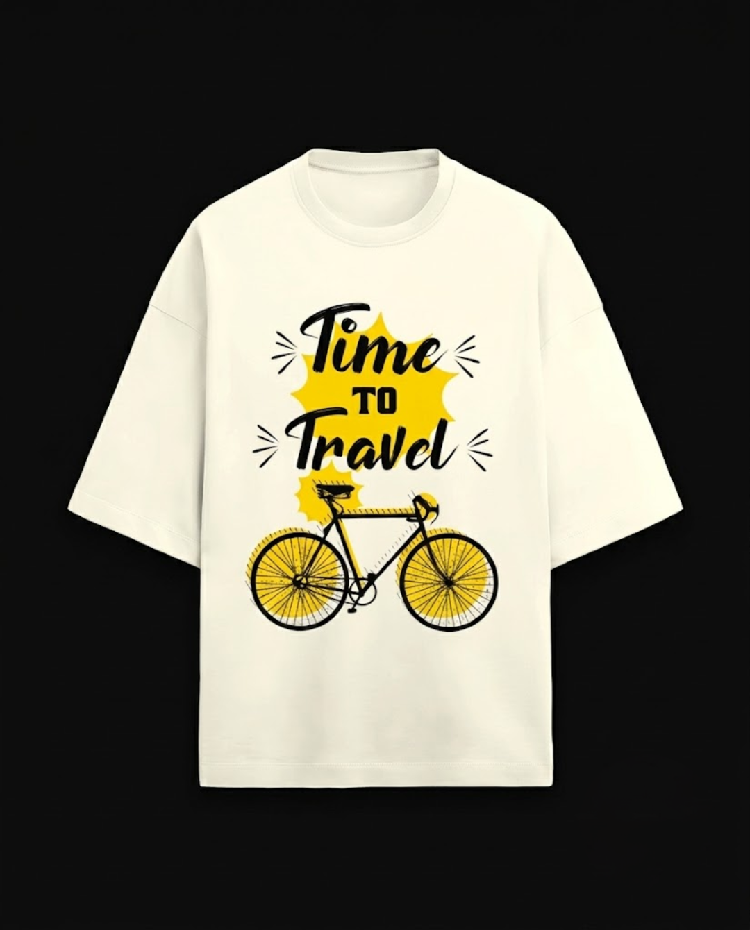 Ownfit Travel Oversized T-Shirt Off White: Time To Travel
