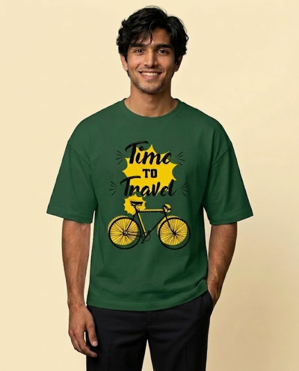 Ownfit Travel Oversized T-Shirt Light Bottle Green: Time To Travel