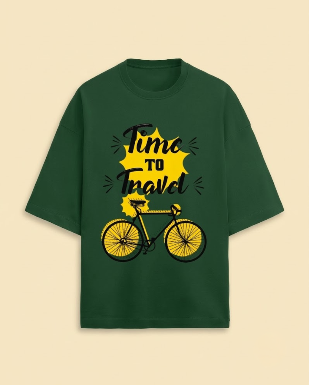 Ownfit Travel Oversized T-Shirt Light Bottle Green: Time To Travel