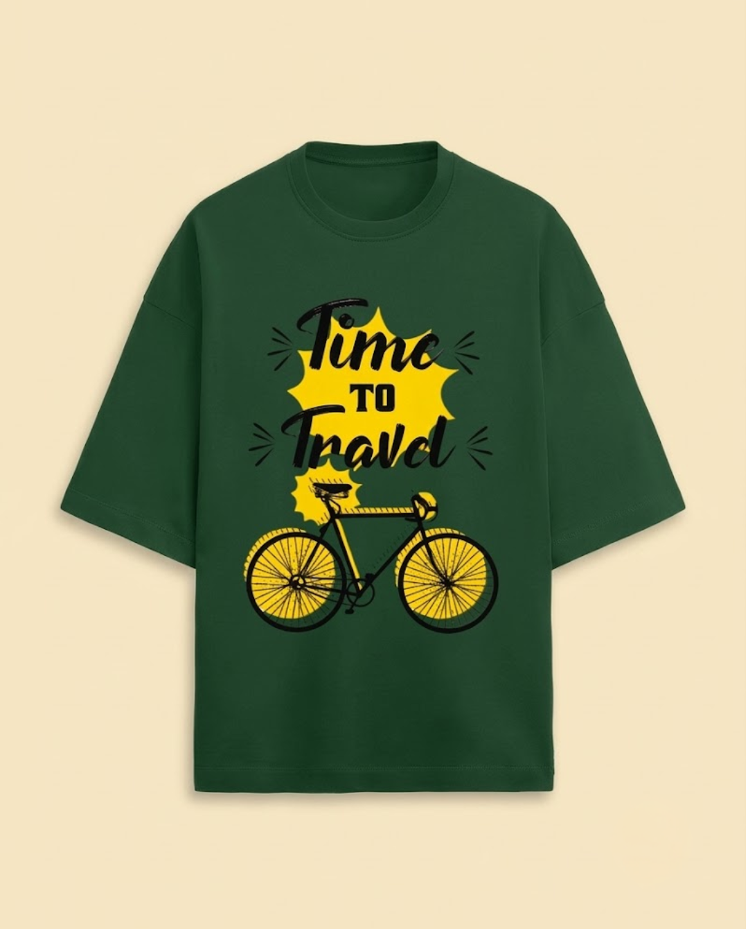 Ownfit Travel Oversized T-Shirt Light Bottle Green: Time To Travel