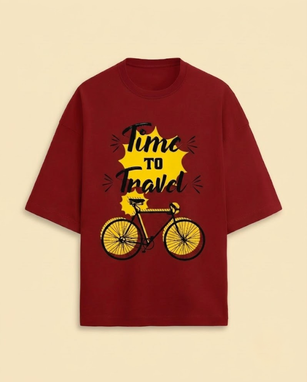 Ownfit Travel Oversized T-Shirt Red: Time To Travel